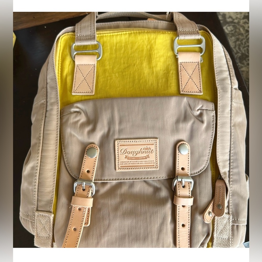 Doughnut Tan and Yellow Backpack